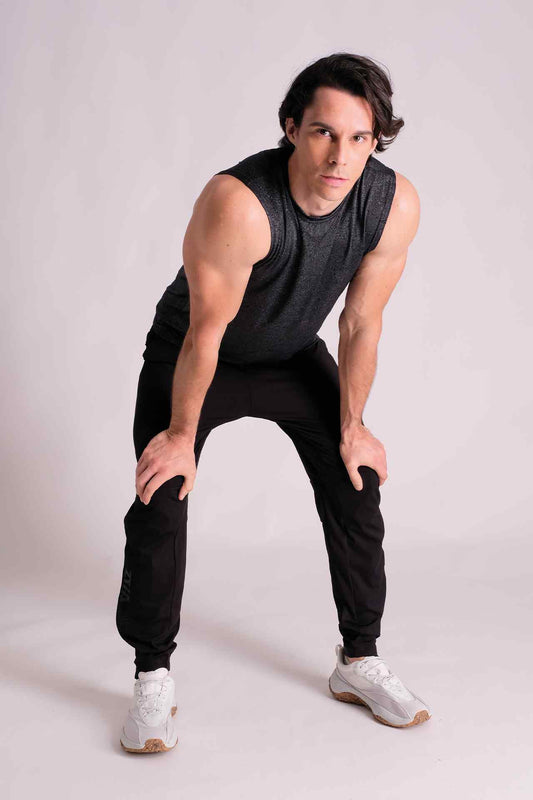 SPK0124 - Stretch Jacquard Nylon Training Tank Top - Black