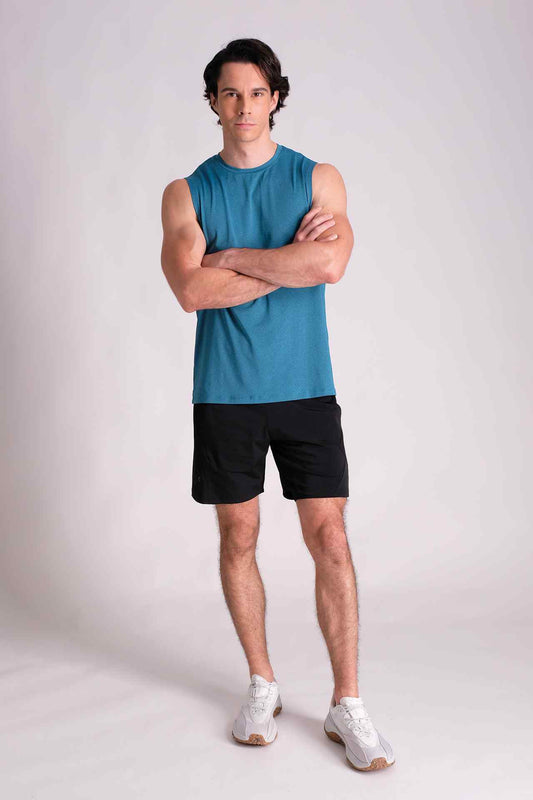 SPK0124 - Quick-Dry Stretch Training Tank Top - Steel Blue