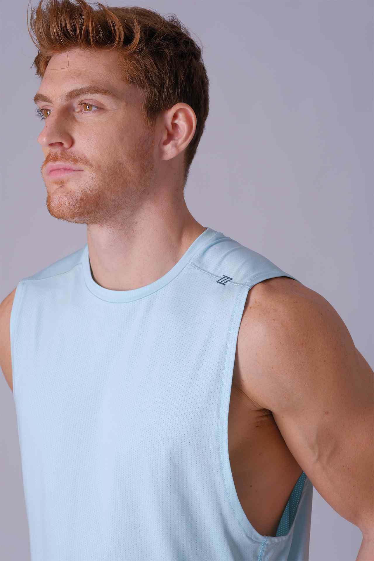SPK0133 - Quick-Dry 4-Way Stretch Mesh Training Tank Top - Mint