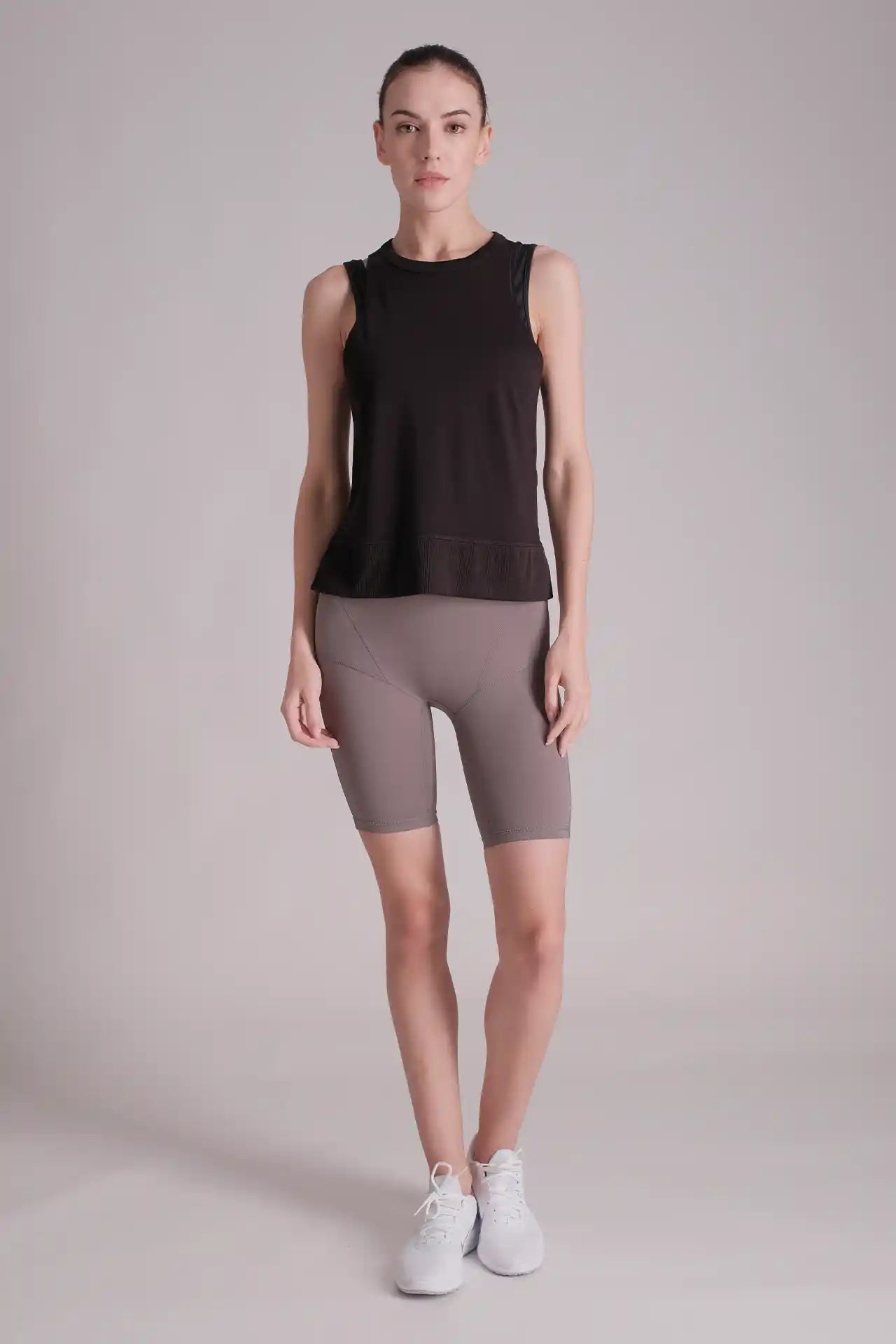 SPWK0139 - Women's High-Low Cut-out Back Tank Top - Black