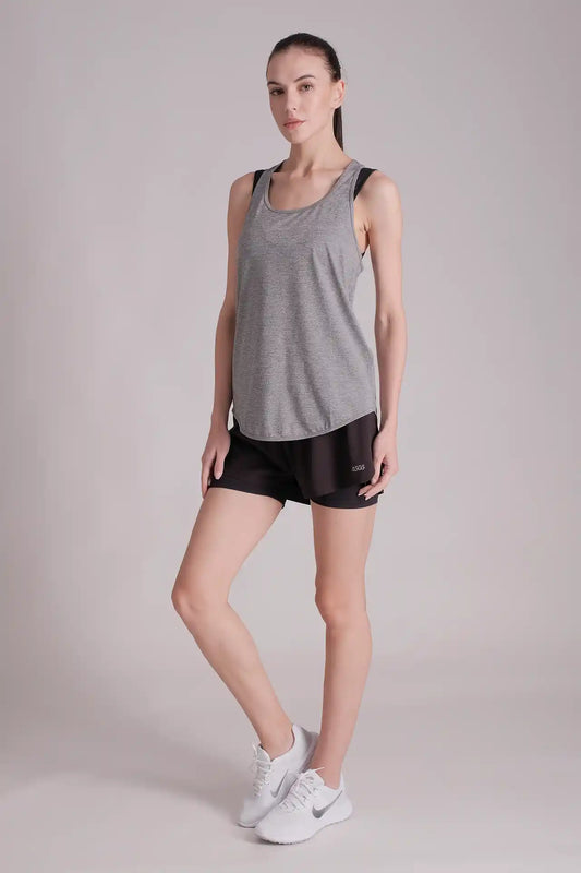 SPWK0143 - Women's Ultra Light-weight Running Tank Top - Heather Grey