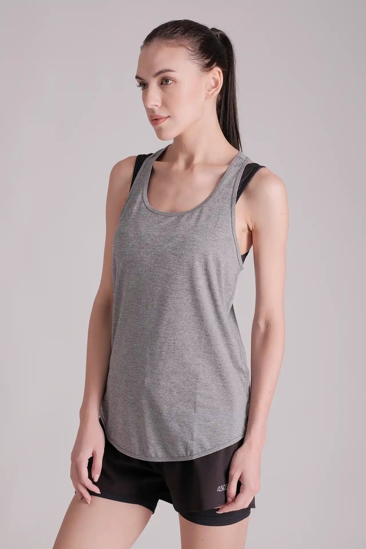 SPWK0143 - Women's Ultra Light-weight Running Tank Top - Heather Grey