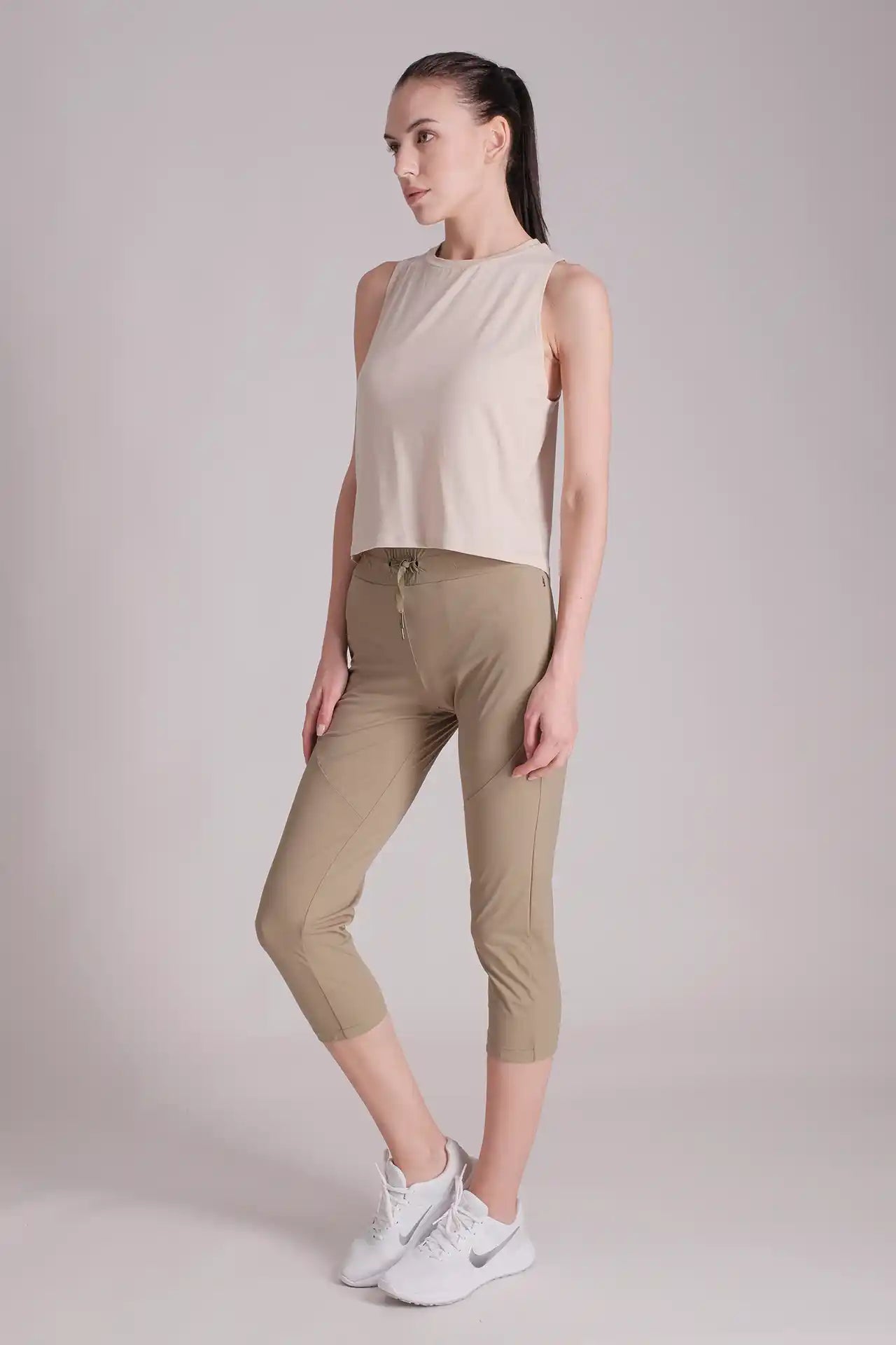 SPWK0150 - Women's Crew Neck Racer Tank Top - Cream