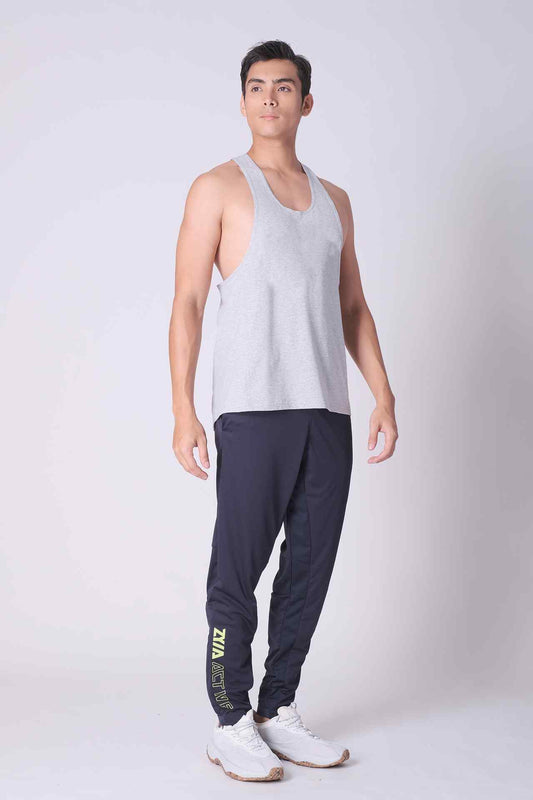 SPK0166 - Ultra-Soft Stretch Cotton Power Gym Stringer Vest - Heather Grey