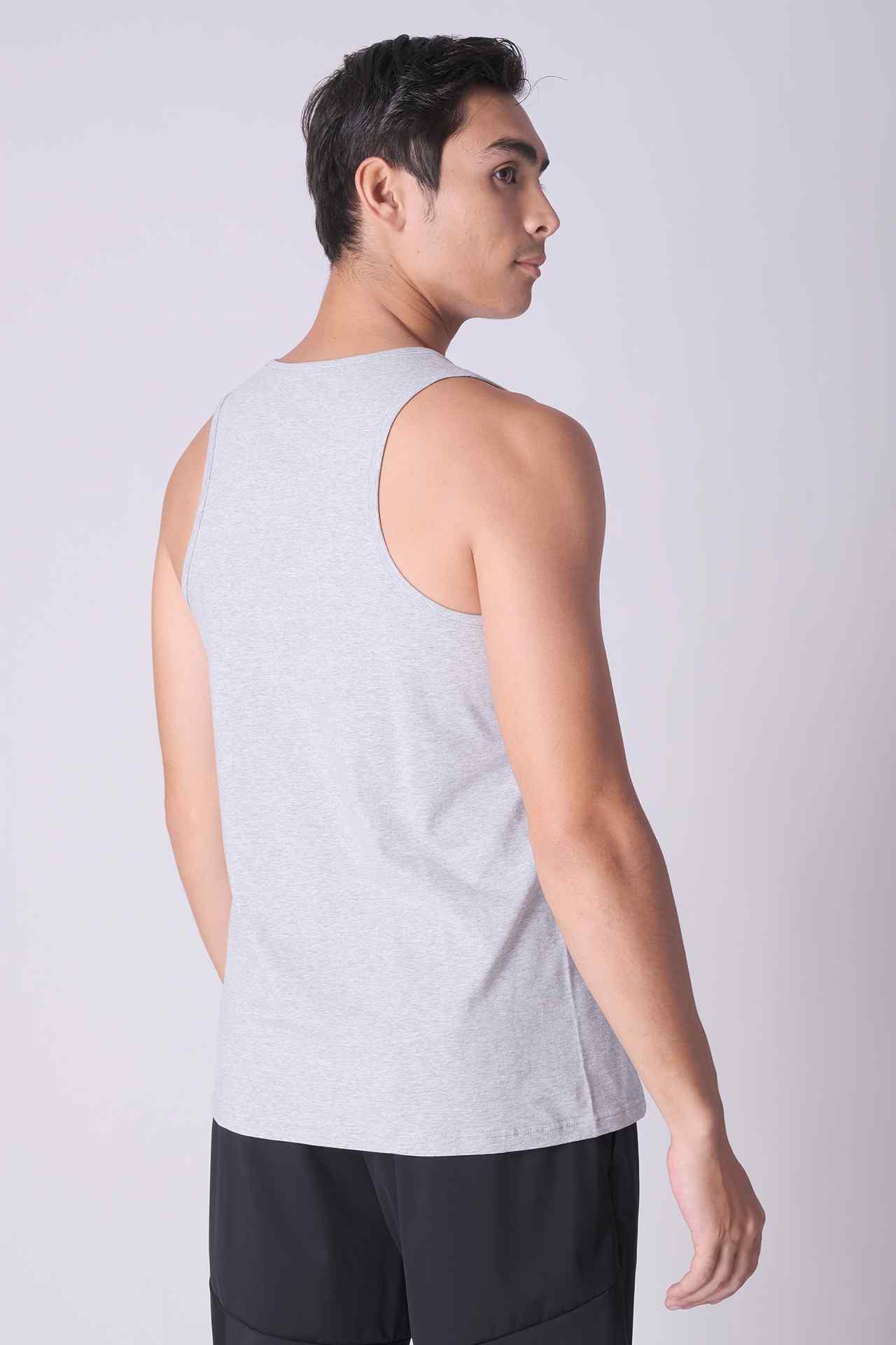 SPK0167 - Ultra-Soft Stretch Cotton React Gym Tank - Heather Grey