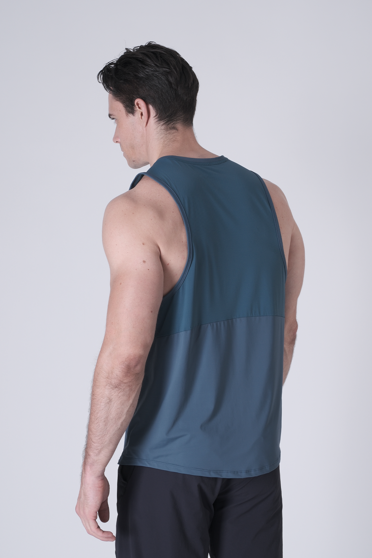 SPK0168 - Ultra 4-Way Stretch Nylon Training Tank - Ash Blue