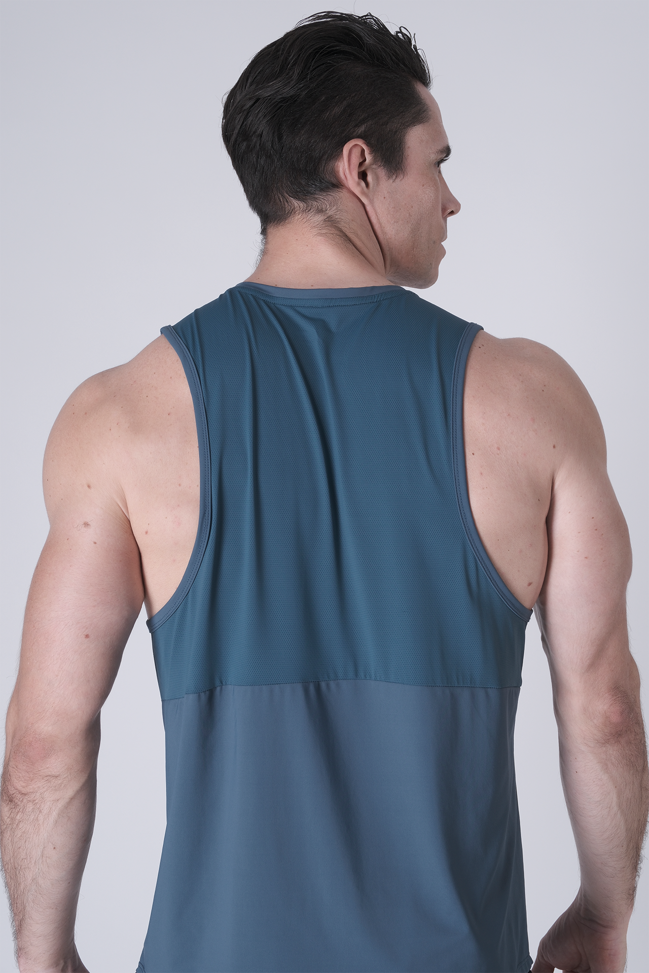 SPK0168 - Ultra 4-Way Stretch Nylon Training Tank - Ash Blue