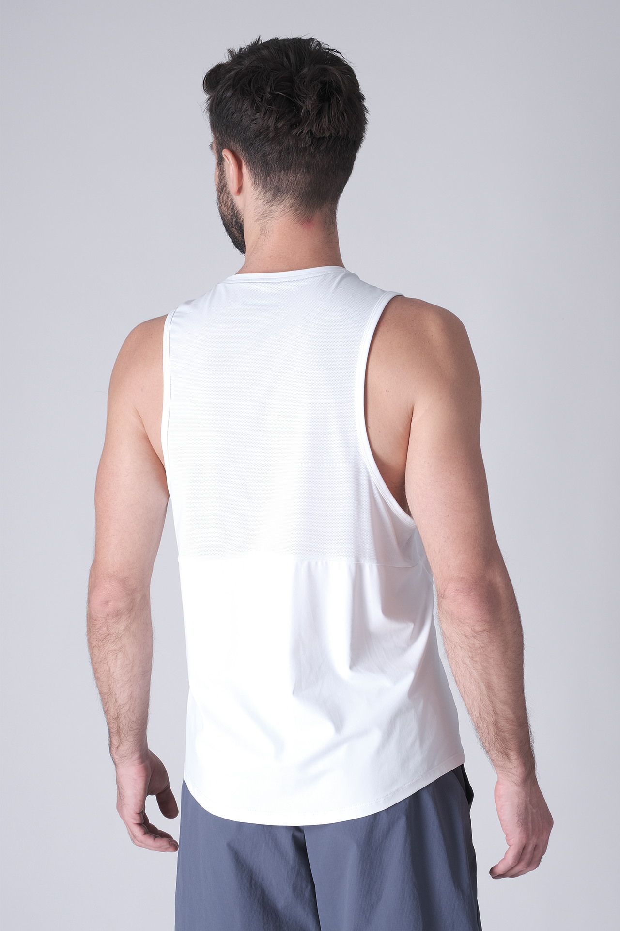 SPK0168 - Ultra 4-Way Stretch Nylon Training Tank - White