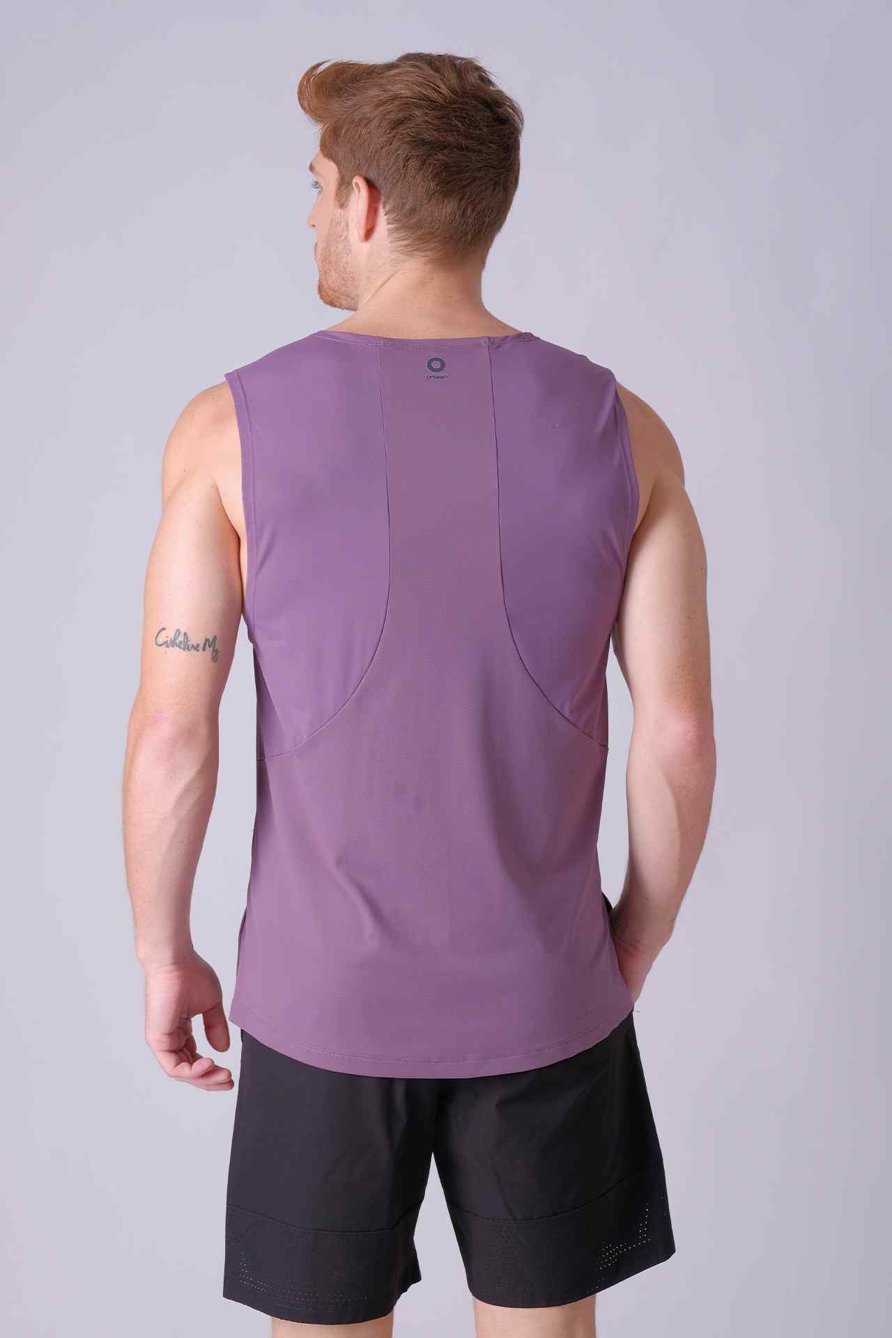SPK22009 - Stretch Jacquard Breathable Tech Workout Tank Top - Purple