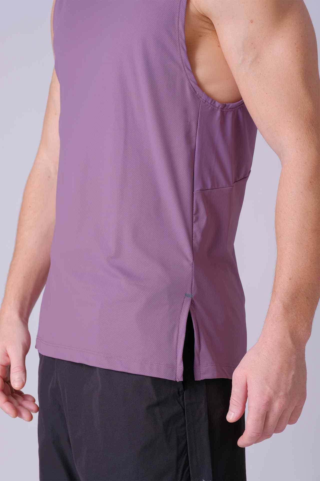 SPK22009 - Stretch Jacquard Breathable Tech Workout Tank Top - Purple