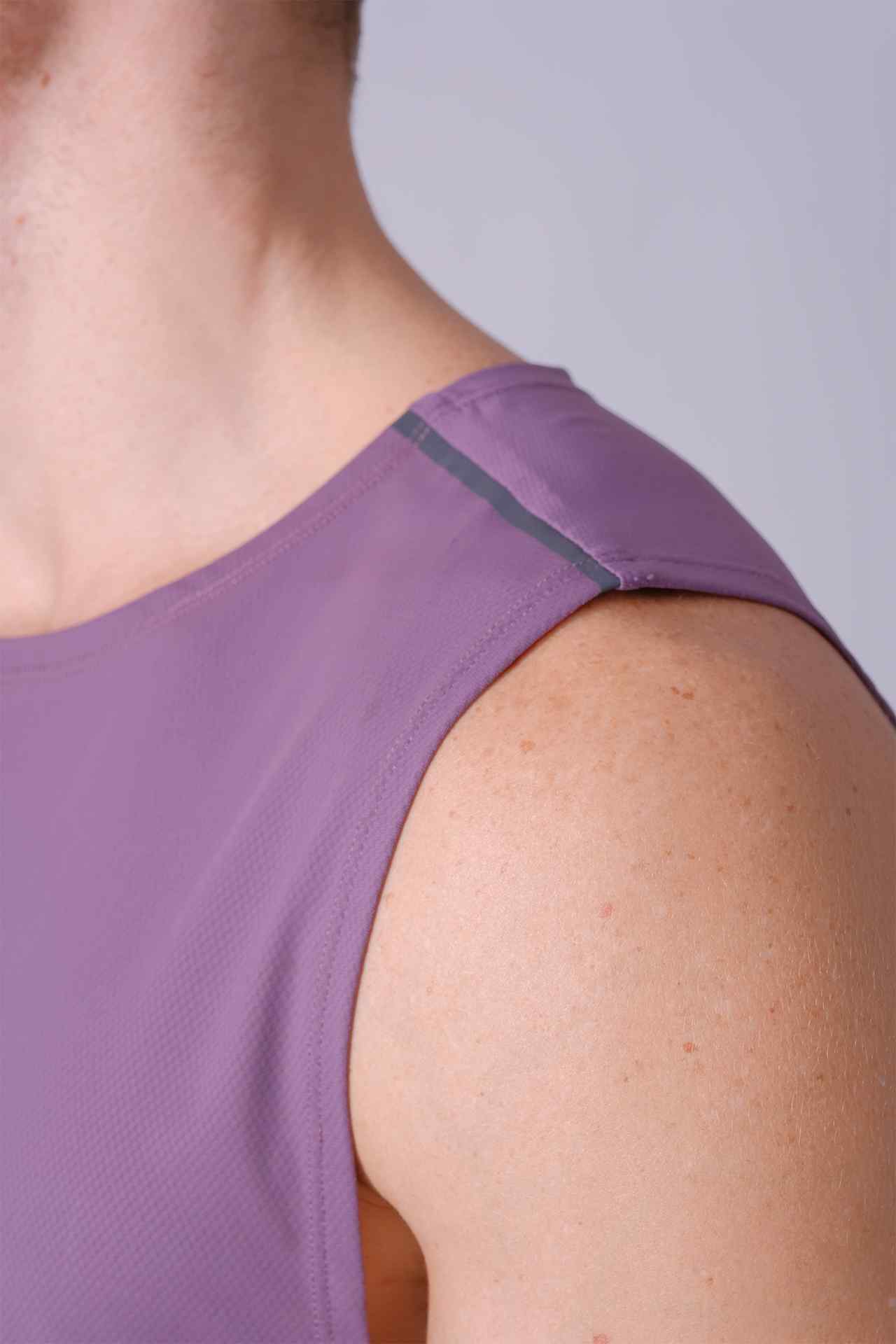 SPK22009 - Stretch Jacquard Breathable Tech Workout Tank Top - Purple