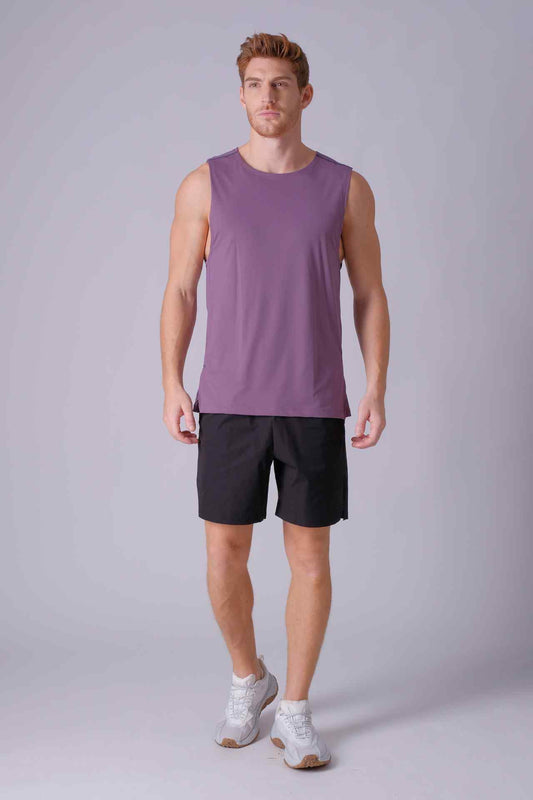 SPK22009 - Stretch Jacquard Breathable Tech Workout Tank Top - Purple
