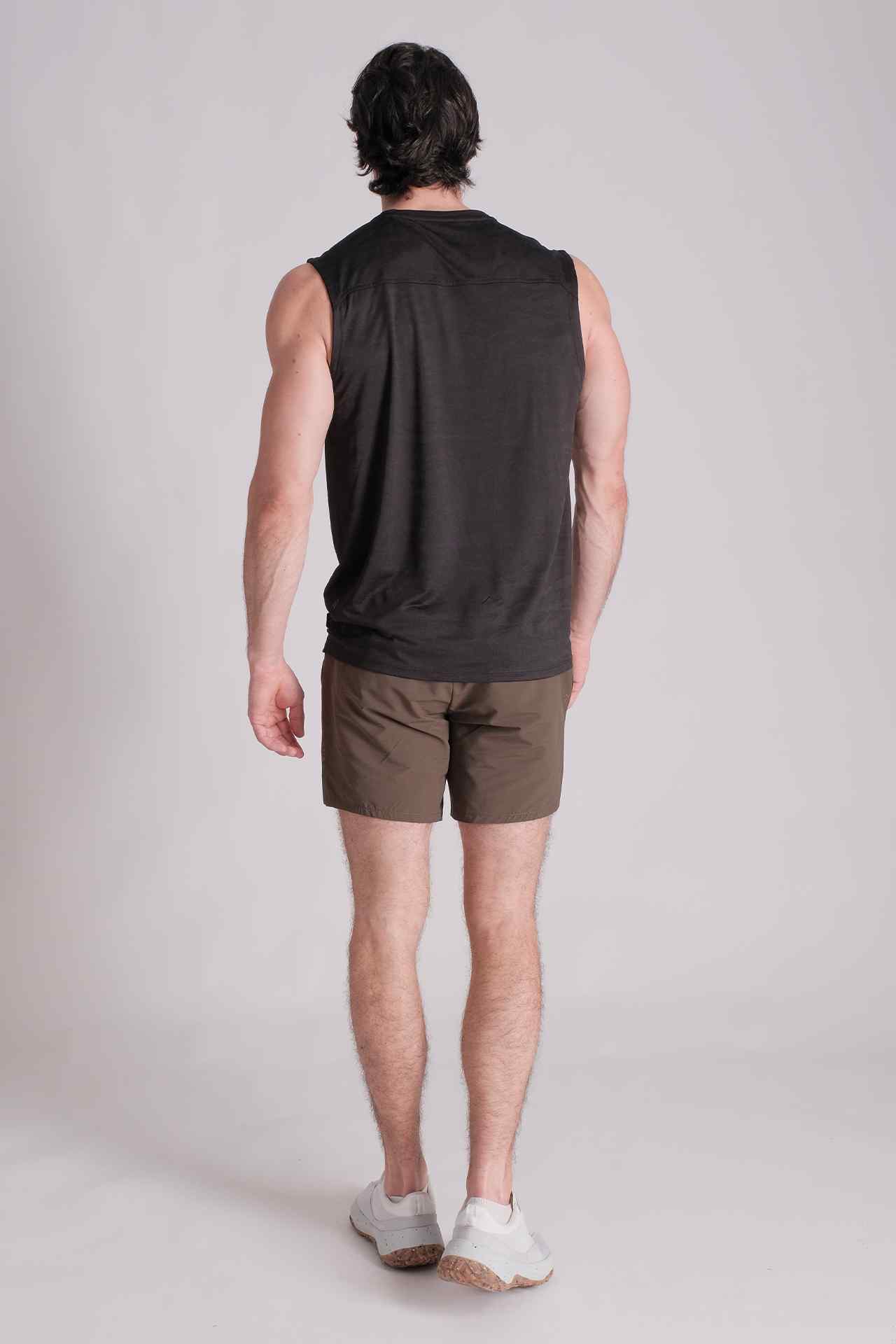 SPK22012 - Reflective Shoulder Seam Camo Running Tank Top - Black Camo