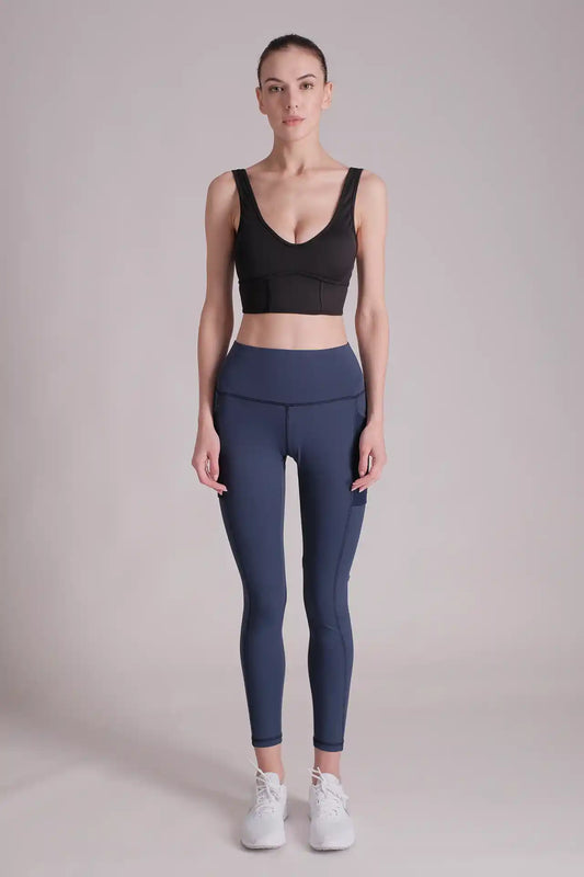 SPWL0001 - Women's Side Mesh Pocket Legging 26” - Navy