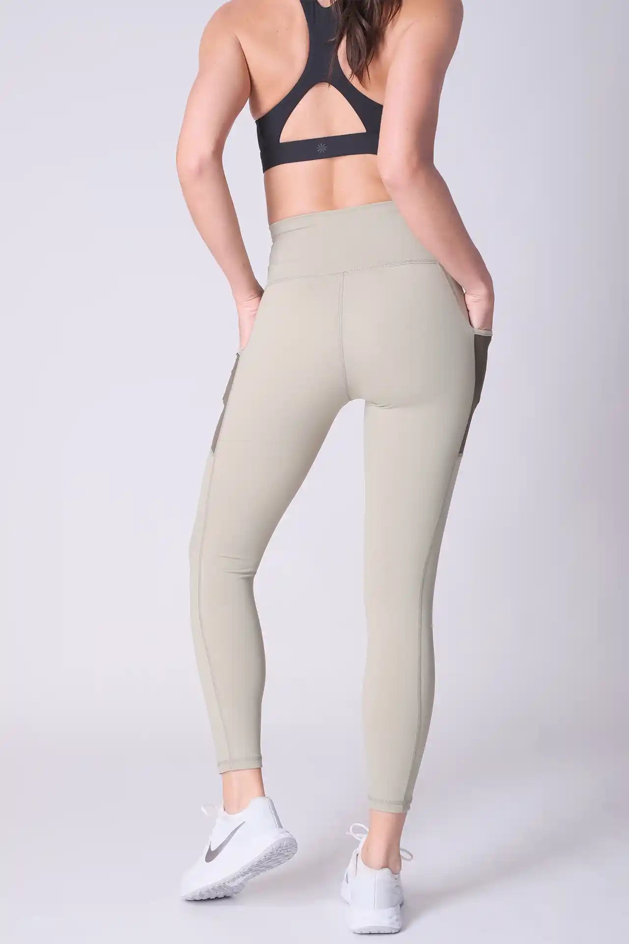 SPWL0001 - Women's Meshed Side Pocket Leggings 25" - Sage