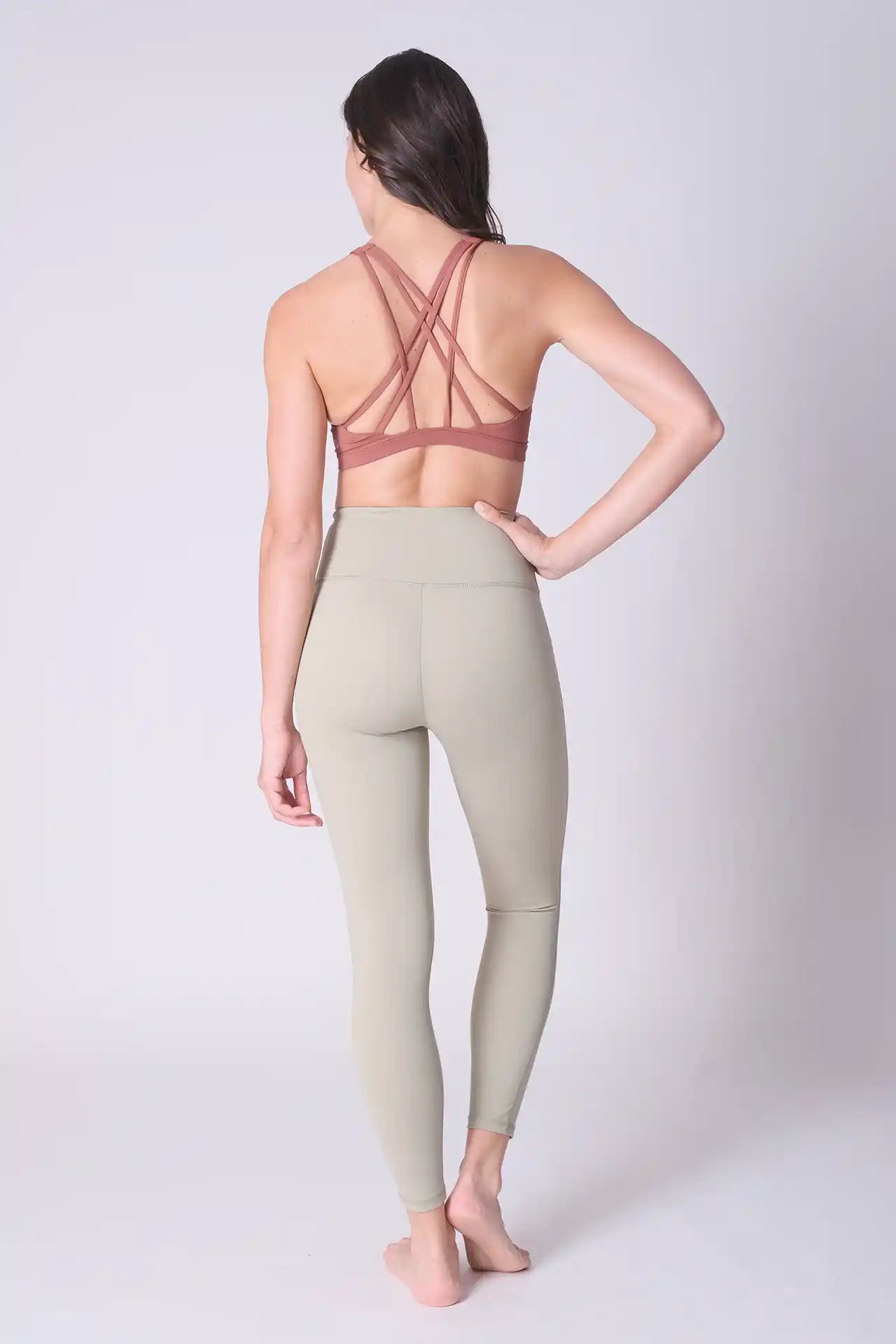 SPWL0002 - Women's Basic High Waisted Leggings 25" - Sage