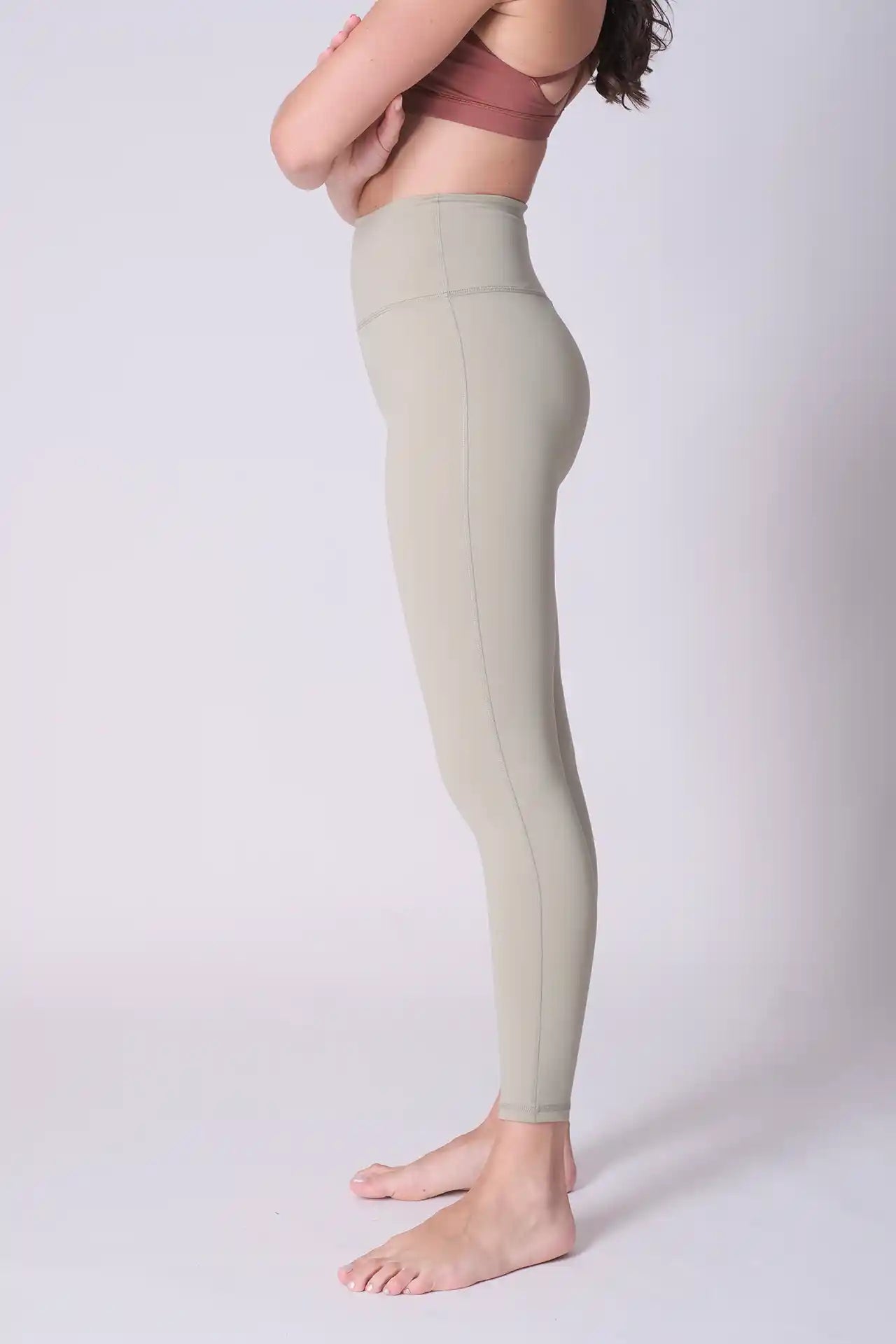 SPWL0002 - Women's Basic High Waisted Leggings 25" - Sage