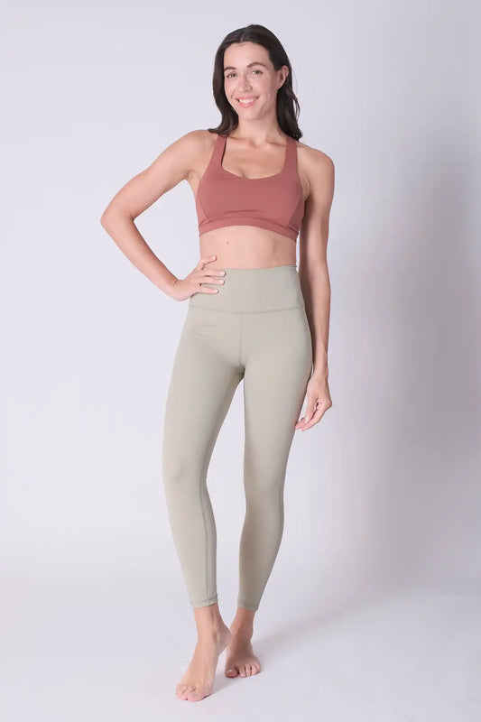 SPWL0002 - Women's Basic High Waisted Leggings 25" - Sage