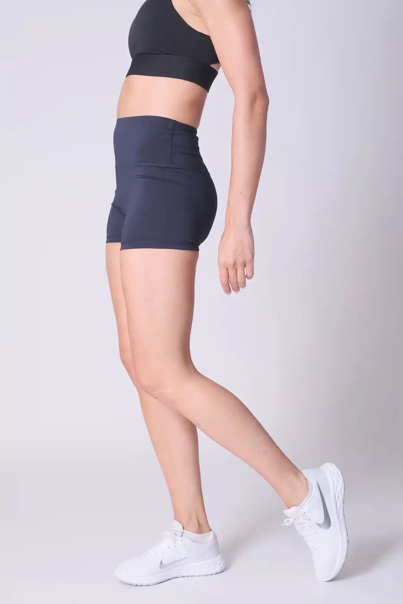 SPWL0003 - Women's Ultra 4-way Stretch Interlock Performance Short Leggings 3" - Navy