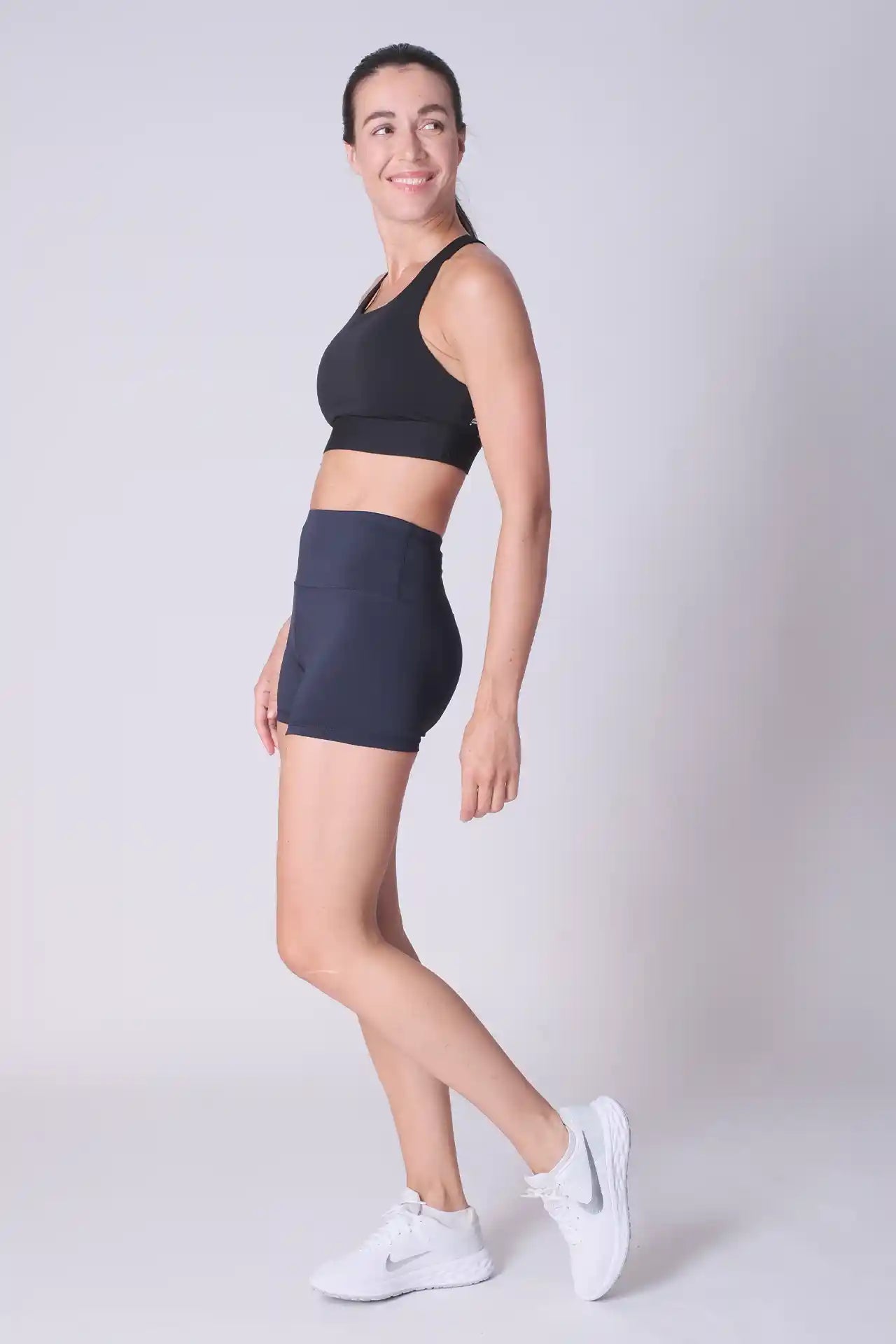 SPWL0003 - Women's Ultra 4-way Stretch Interlock Performance Short Leggings 3" - Navy