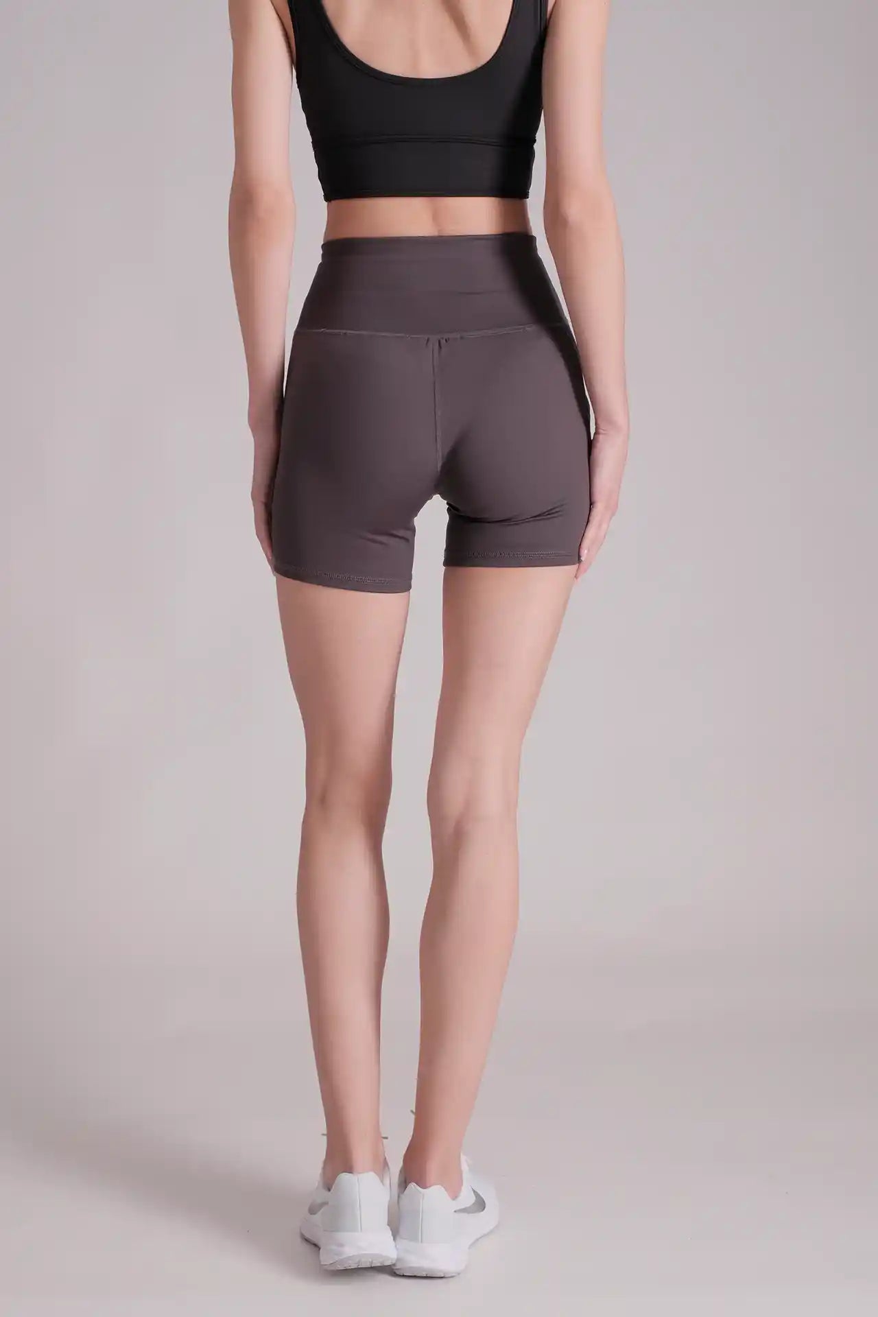 SPWL0005 - Women's High Rise Side Pocket Short Legging 5" - Dark Grey