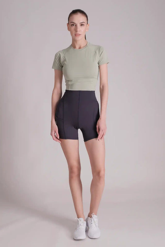 SPWL0005 - Women's High Rise Side Pocket Short Legging 5" - Navy