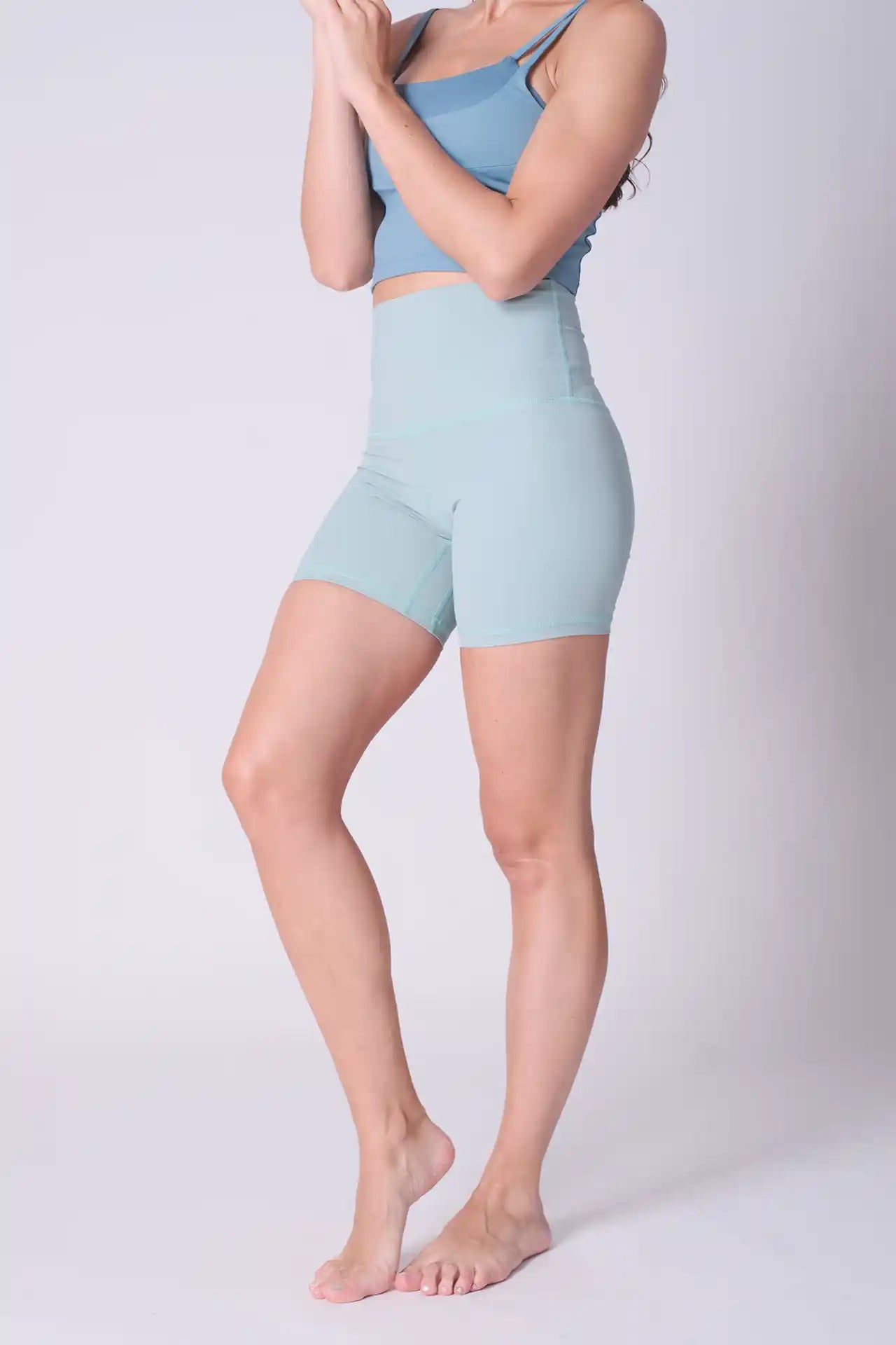 SPWL0007 - Women's Super High Waisted Short Leggings 6" - Sage