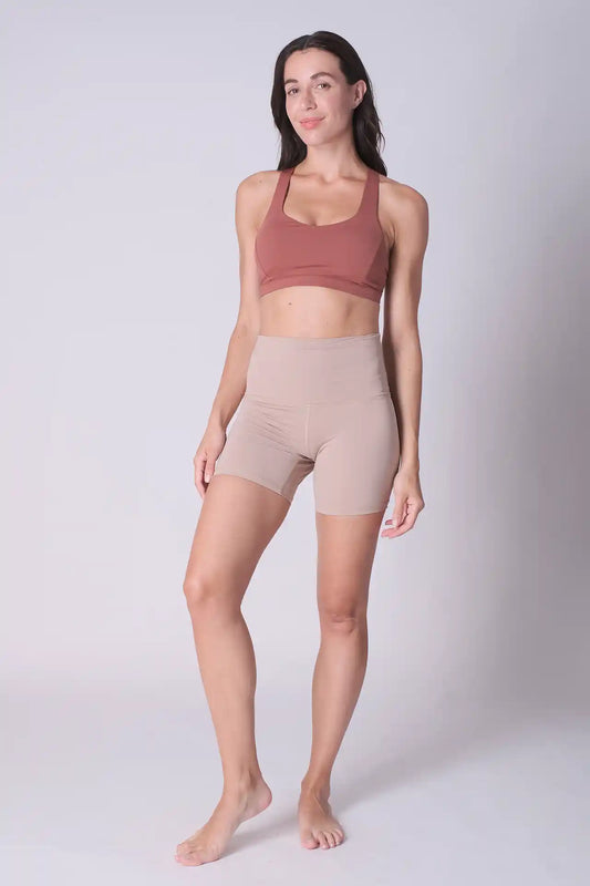 SPWL0007 - Women's Super High Waisted Short Leggings 6" - Skin