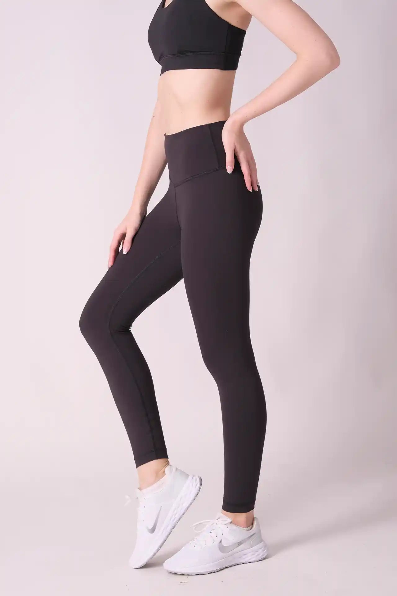 SPWL0008 - Women's Basic Ankle Leggings 25" - Black