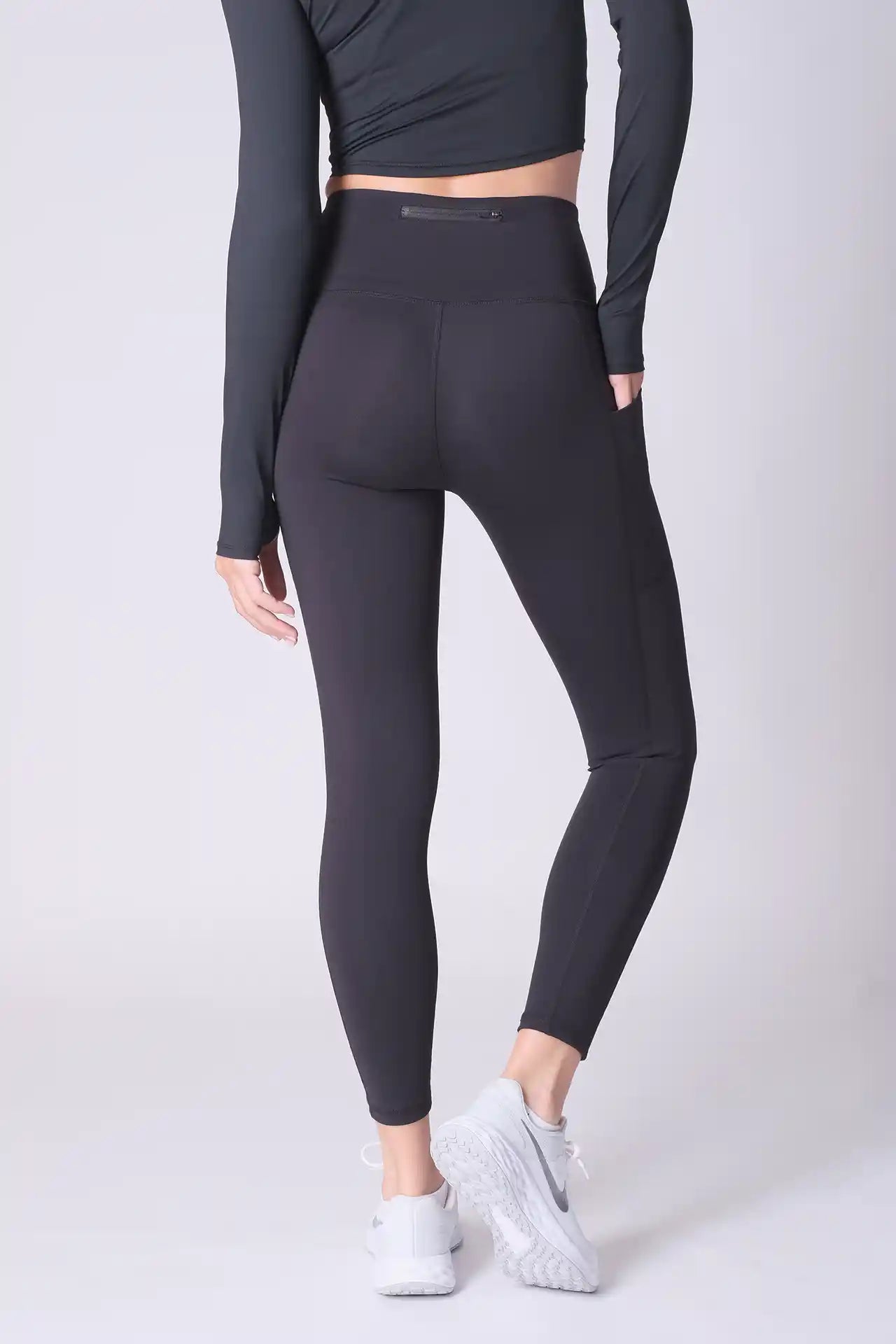 SPWL0016 - Women's Side Pocket Leggings 25" - Black