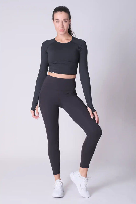 SPWL0016 - Women's Side Pocket Leggings 25" - Black