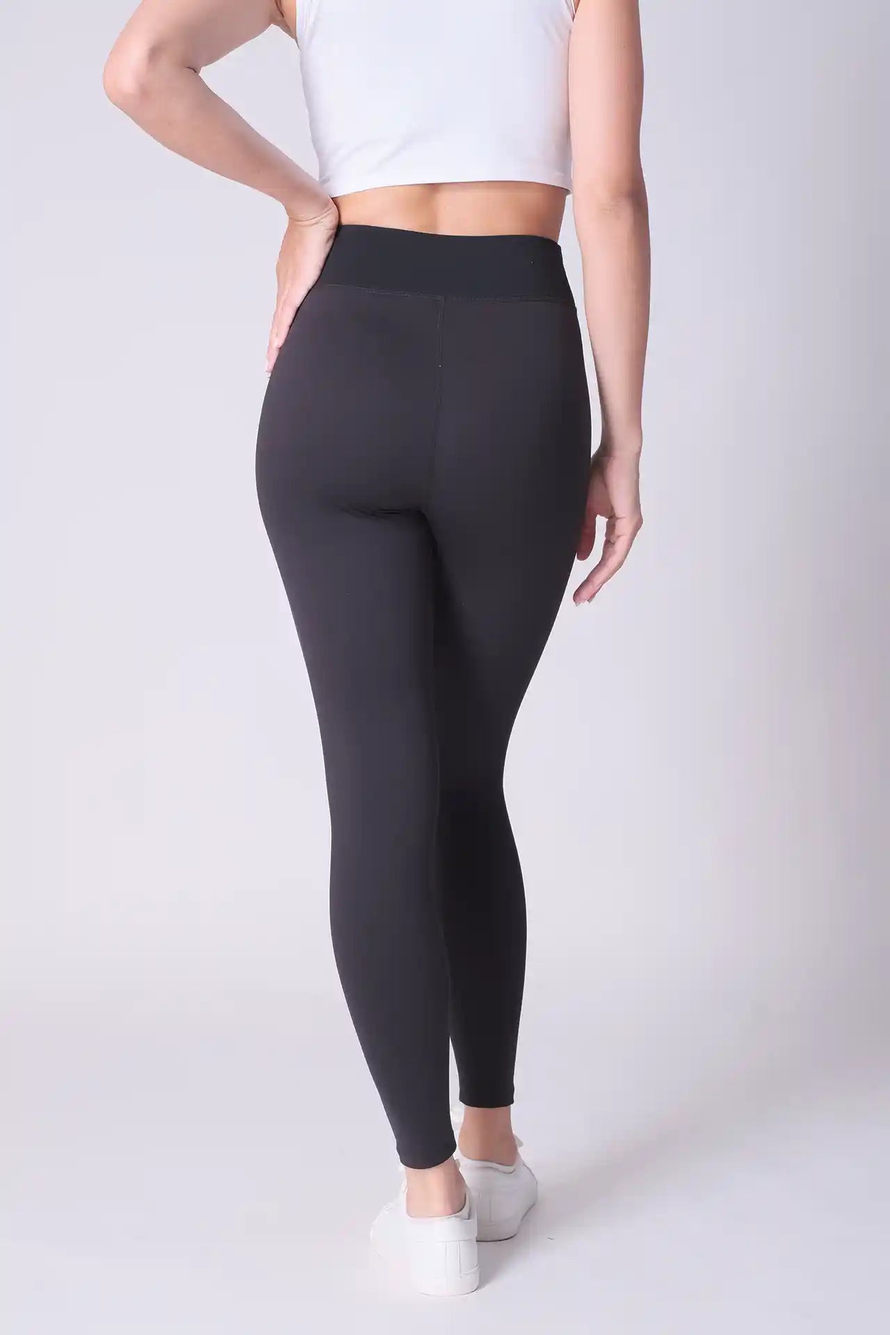 SPWL0020 - Women's High Waisted Laser Cut Leggings 25.5" - Black