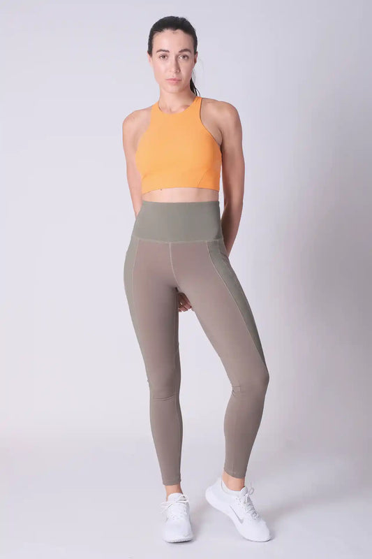 SPWL0022 - Women's Side Ribbed Leggings 29" - Army