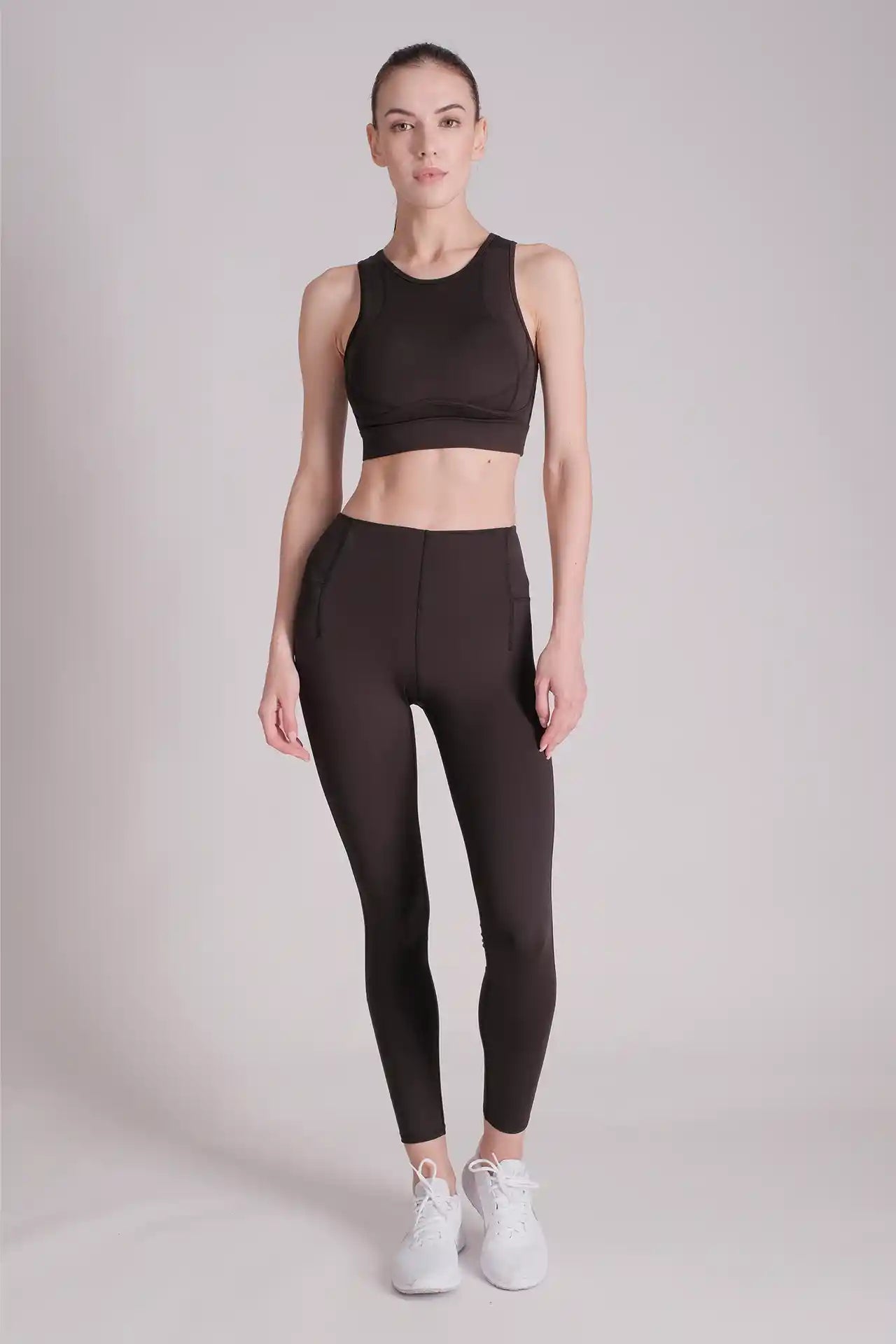 SPWL0038 - Women's Women's ZigZag Seam Pocket Outdoor Leggings 26” - Black