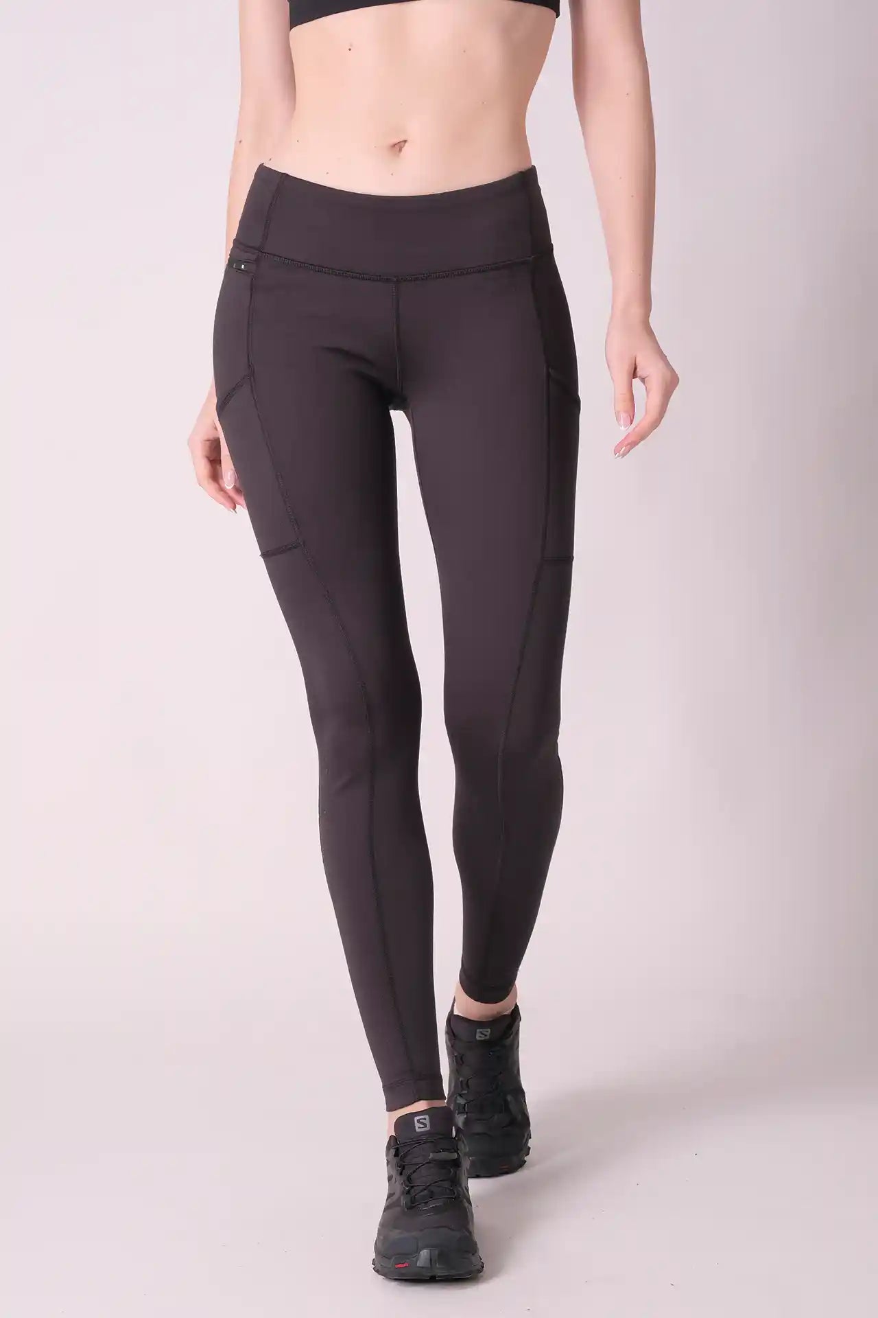 SPWL23001 - Women's Side Pockets Leggings 28" - Black