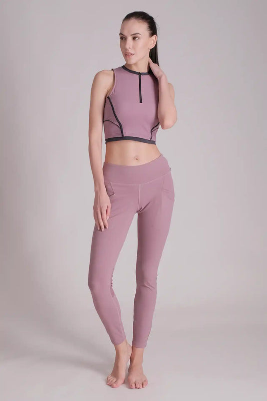 SPWL23002 - Women's Back Mesh Panel Legging 28” - Pink