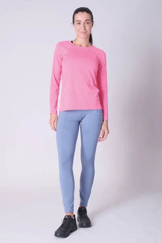 SPWL23002 - Women's Matching Panels Leggings 28" - Sky Blue