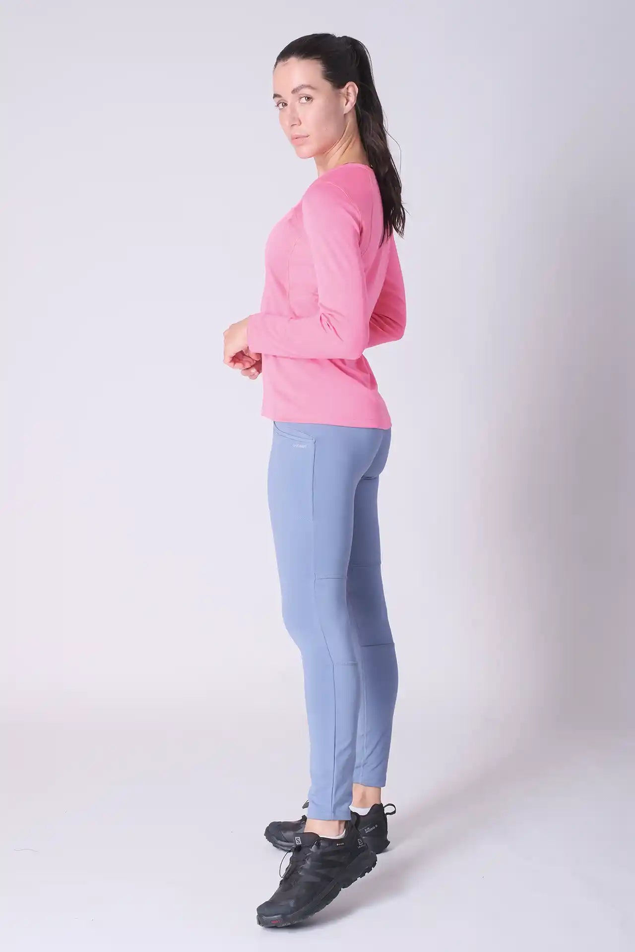 SPWL23002 - Women's Matching Panels Leggings 28" - Sky Blue