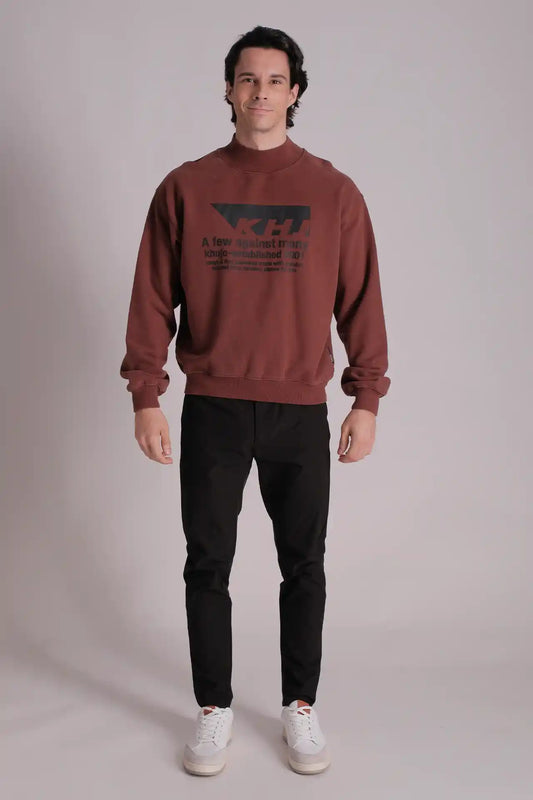 SPM0074 - Finest 500g Heavy Weight French Terry Mock Neck Sweatshirt - Brown