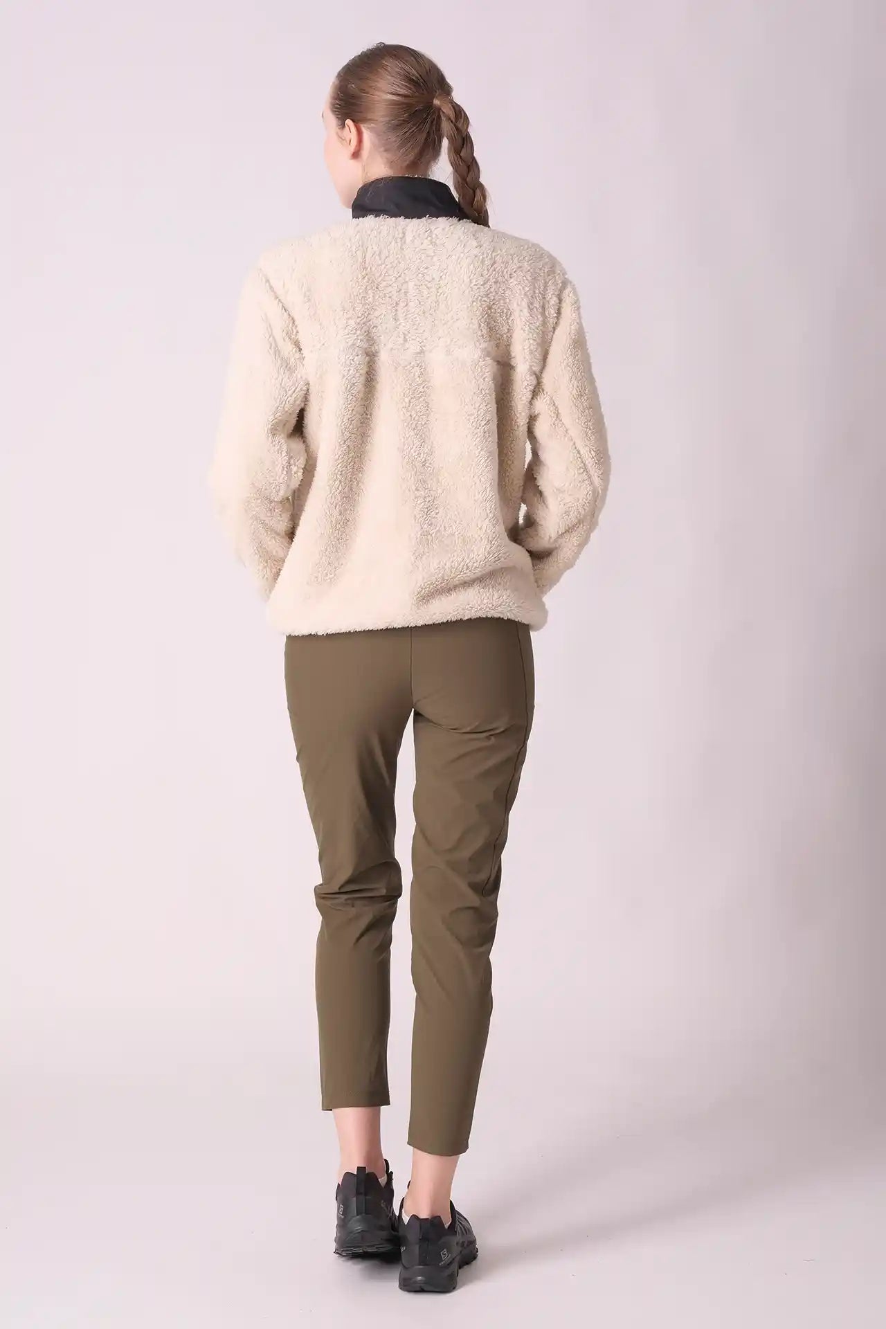 SPWM0134 - Women's Essential Half-Zip Sherpa Sweatshirt - Cream
