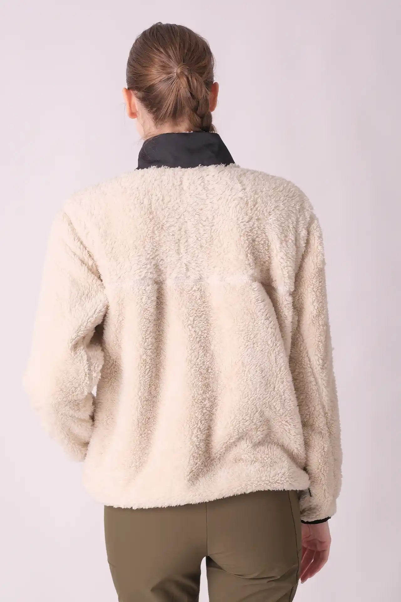 SPWM0134 - Women's Essential Half-Zip Sherpa Sweatshirt - Cream