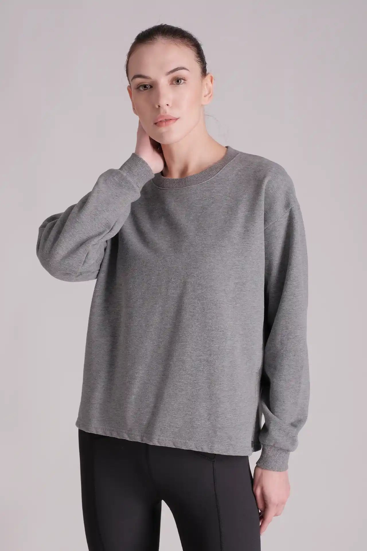 SPWM0163 - Women's Essentials Zipped Crew Neck Sweatshirt