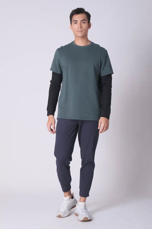 SPM0172 - Finest Cotton French Terry Dual Sleeve Sweatshirt - Green