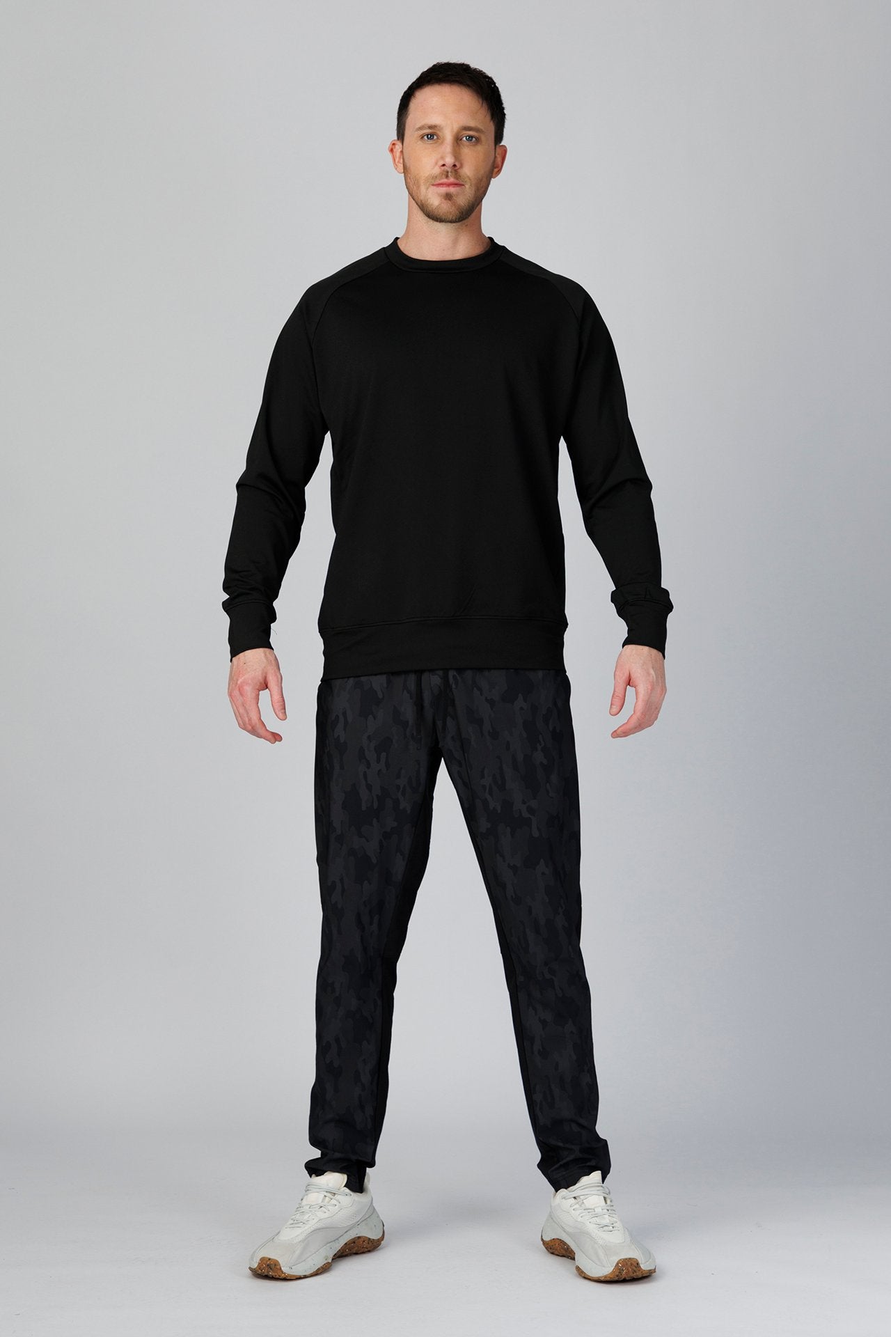 SPM0209 - Stretch Thermal Fleece Performance Pullover - Black
