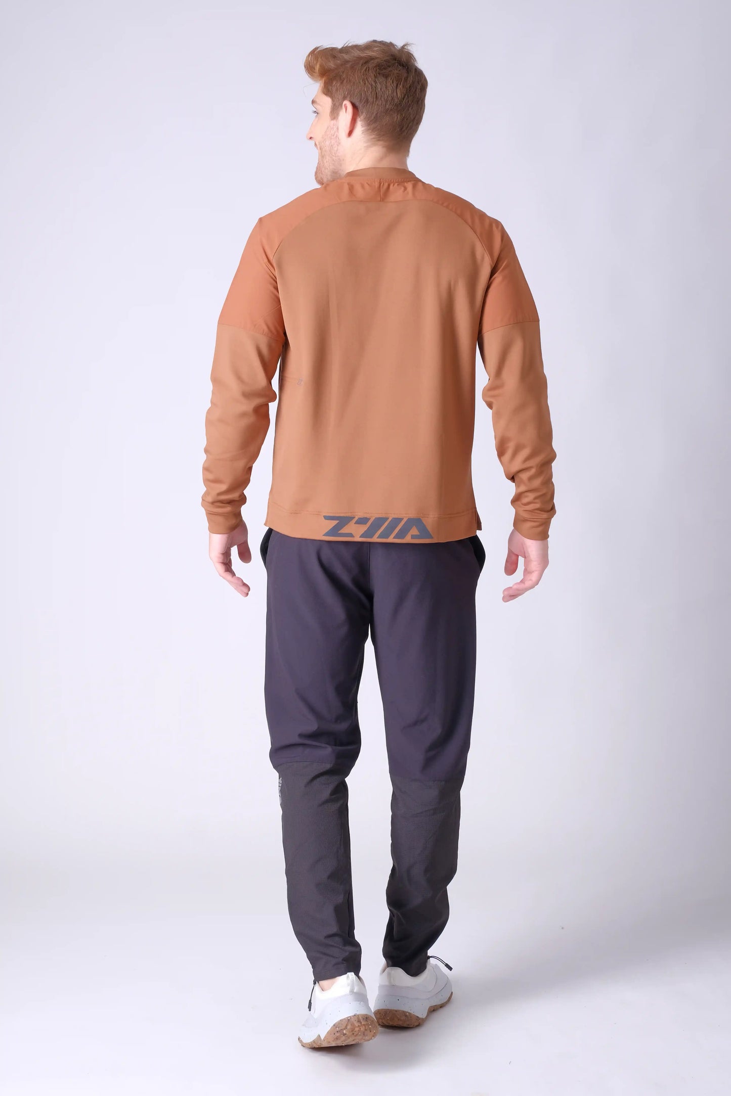 SPM0232 - Stretch Thermal Fleece Raglan Long Sleeve Active Pullover - Orange