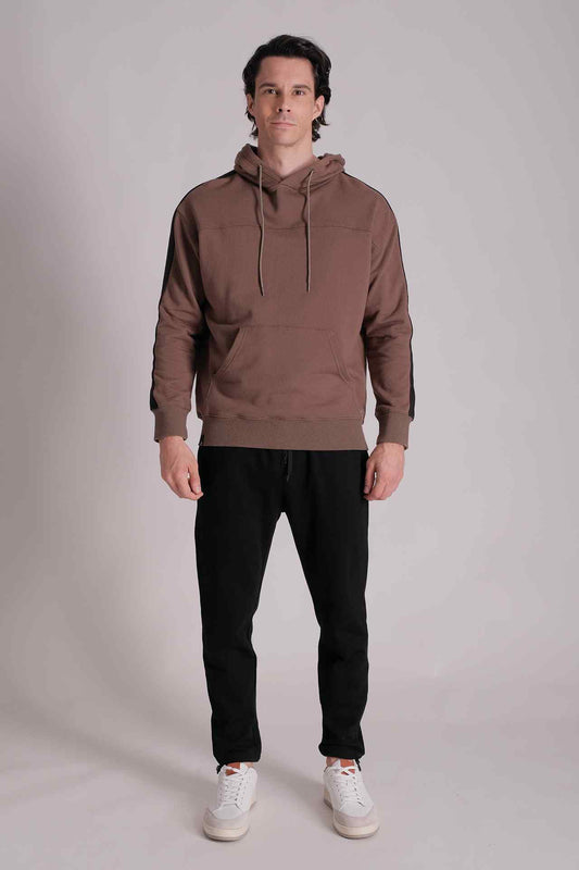 SPN0080 - Shoulder Taping French Terry Hoodie - Army Green