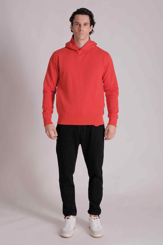 SPN0141 - Ultra Soft Essential Stretch Interlock Side Pocket Hoodie - Red