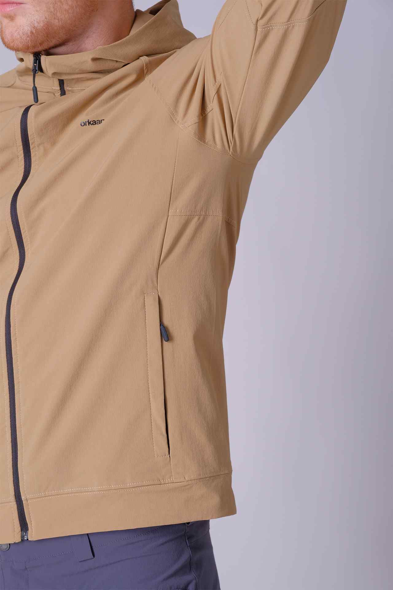 SPN0217 - Full-Zip Hooded Anti-UV Hiking Jacket - Khaki