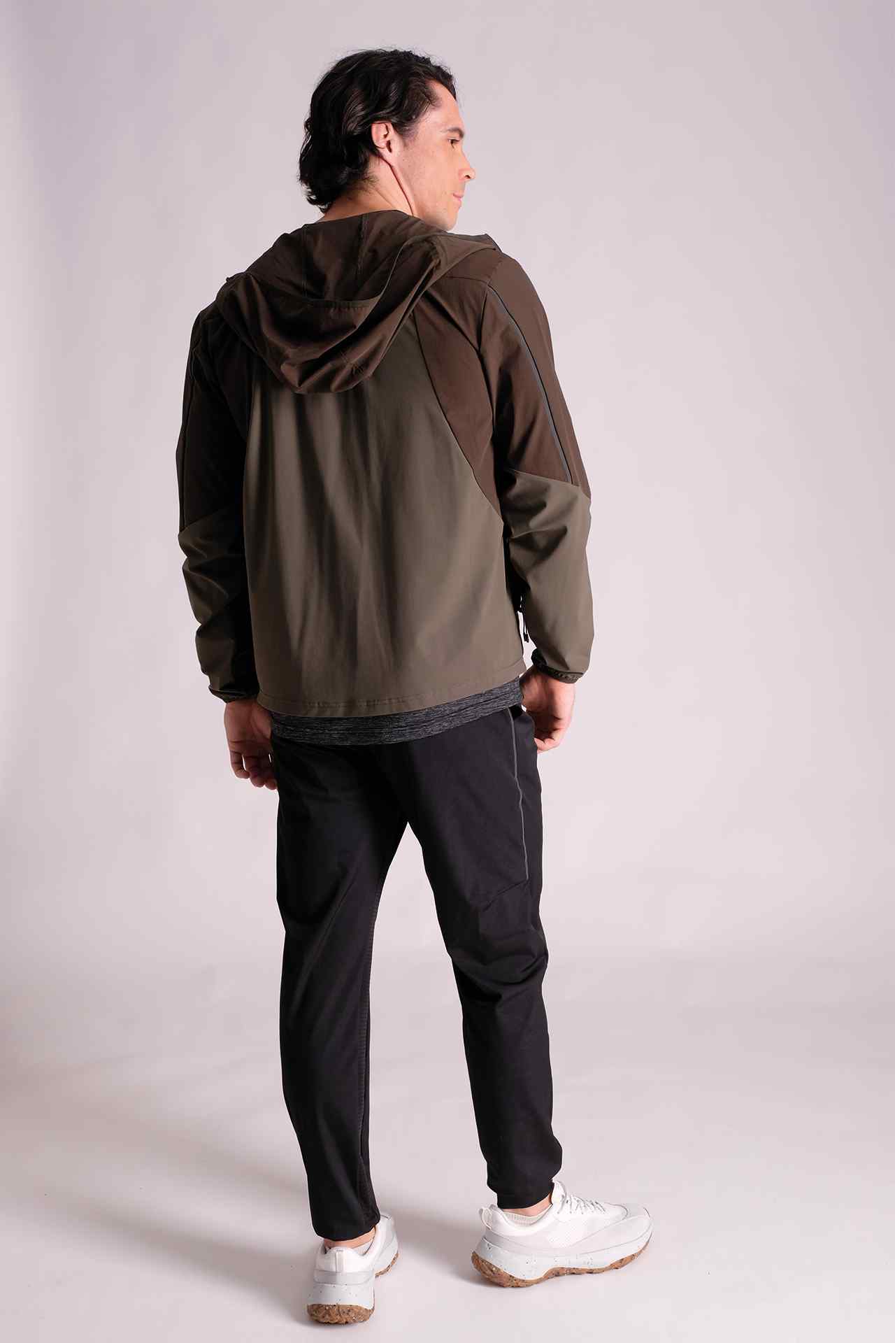 SPN0233 - Lightweight Stretch Full-Zip Hooded Outdoor Windbreaker Jacket