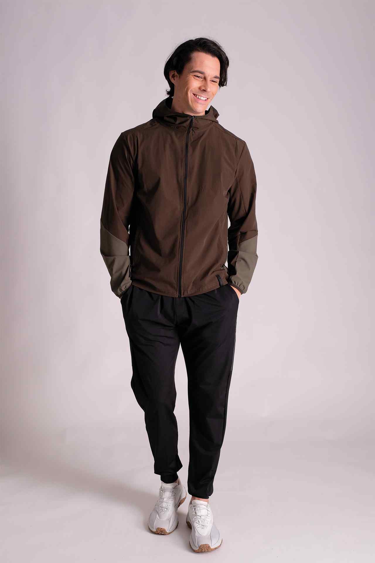 SPN0233 - Lightweight Stretch Full-Zip Hooded Outdoor Windbreaker Jacket